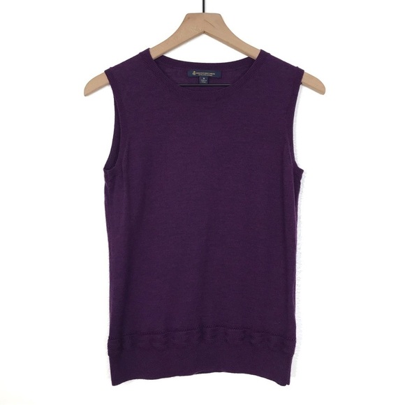 BROOKS BROTHERS Extra-Fine Italian Merino Sleeveless Shell Sweater Vest Top M - Picture 7 of 7